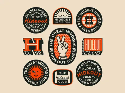 The Hideout Club art badge branding design dribbble graphic design hideout identity illustration lockup logo typography