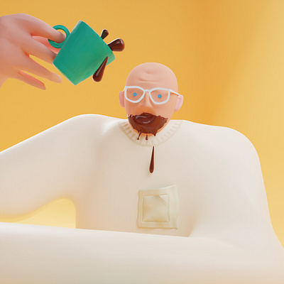 Coffe splash! blender blender 3d character characters coffe drop face modeling yellow