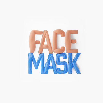 FaceMask 3d blender blender3d cloth face human mask skin typogaphy typography art