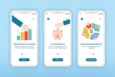 Save your money App - Onboarding screem animation app ui design ui vector