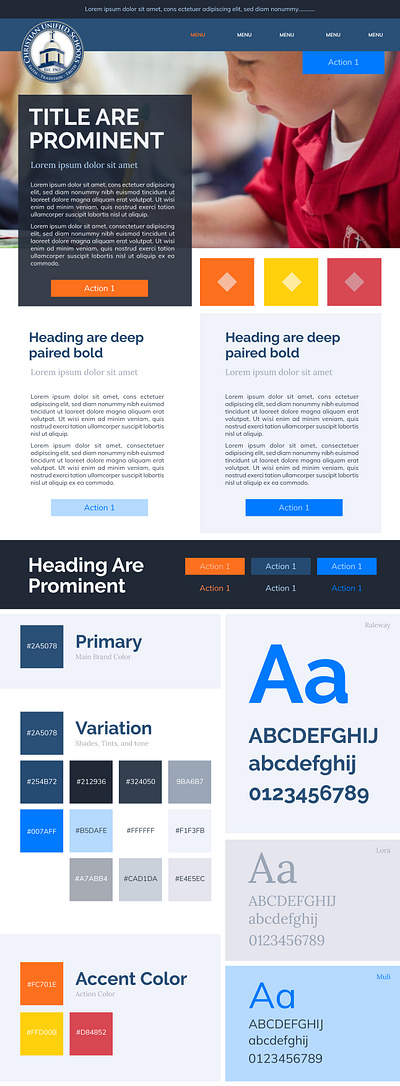 Web style guide for Christian School brand designer brand guidelines brand icons branding agency branding designs branding process color combination font pairing logo designs style guide stylescape web style guide