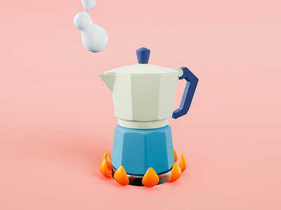 coffee 3d 3d art blender blender 3d clean coffee color colorful cute illustratio 3d illustration italian coffee vintage