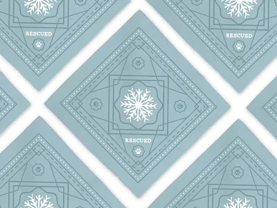 Rescued Sled Dog Bandana adopt bandana blue canine dog door county fabric flake hankerchief paw pawprint rescue sled sled dog snow snow dog snowflake