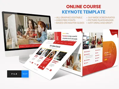 Online Course - Education Keynote Layout Design academy business courses creative e learning education online institute online class online course online learning school science seminar studying teacher training course university video course