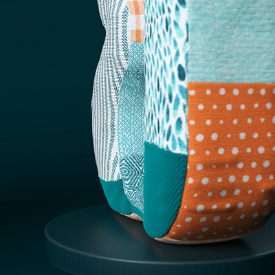 Detail 03 3d blue c4d cgi cinema 4d cinema4d cloth fabric fabric pattern illustration lettering octane octanerender orange pattern art pattern design render type typography