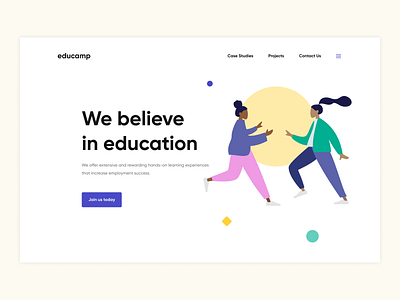 Educational Webpage creative design dribbble education illustration inspiration interface typogaphy ui uidesign user interface webdesign