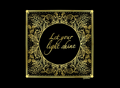 Let your light shine botanical illustration design digital illustration digitalart graphic artist illustration inking ipad pro lettering procreate web