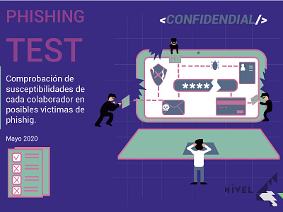 phising test diseño ilustración tipografia