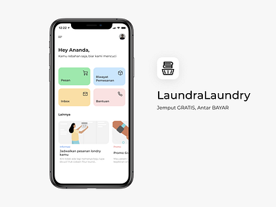 LaundraLaundry Mobile iOS app branding design illustration laundry app minimal mobile typography ui ux