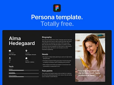 Free Persona Template figma freebie freebies persona user experience ux ux design uxdesign uxui