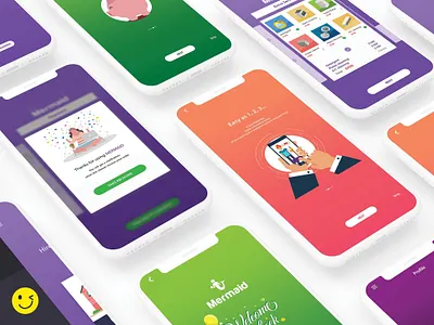 Mermaid animation app branding design flat graphic design illustration illustrator logo minimal mobile service ui ux vector web website xd