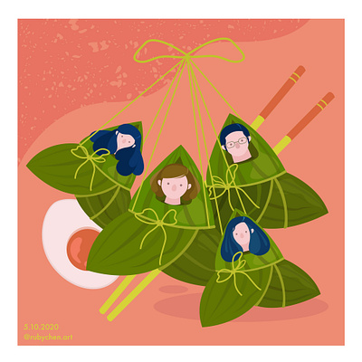 mothers' day family portrait: illustration adobe illustrator character design design digital art family flat food graphic illustration illustrator mothersday taiwan texture vector vector art zongzi