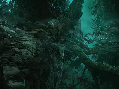 Emerald Valley environment forest green jungle landscape rocks