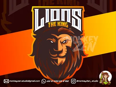 lion king mascot esport logo design charachter character e sport esport game gamer lion lion head lion king logo mascot strong twitch vector