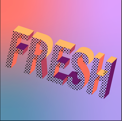 "Fresh" 3d color design icon illustration patterns typography vector