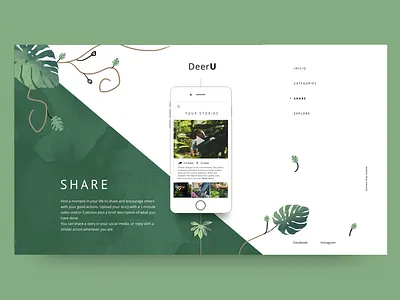 DeerU - An app for the environment color palette design illustration nature illustration ui ux webdesign