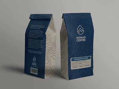Nomad Coffee design map packaging photoshop topographic