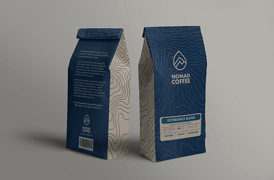 Nomad Coffee design map packaging photoshop topographic