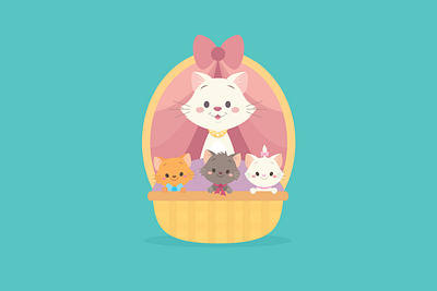 The Aristocats adobe illustrator character design cute disney illustration jerrod maruyama kawaii vectorart
