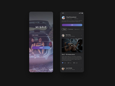 Social app concept. app dark dark mode darkmode ui ux web