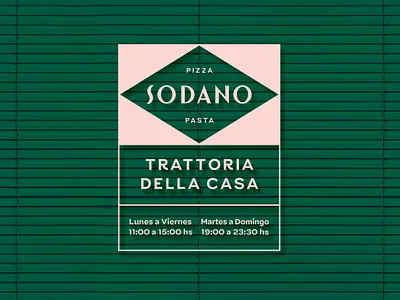 Trattoria Sodano 2018 argentina branding design geometric graphicdesign green italian food italy logo logo design logotype minimal pasta pink pizza restaurant trattoria typogaphy window