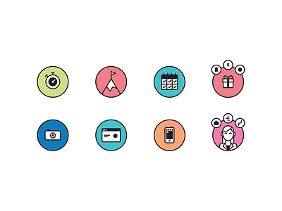 Bonafont icon set. flatdesign icons water