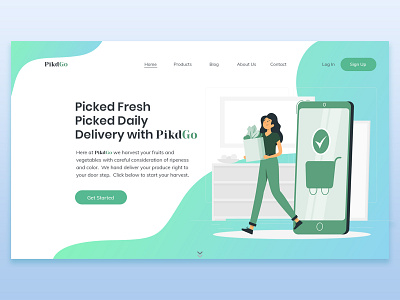 Fruits and Vegetables Delivery Service - Website Landing Page delivery fruits fruits and vegetables online landing page design photoshop ui ux vegetables website design