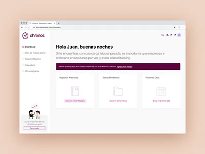 Chronos Web App - Dashboard app design ui uiux web
