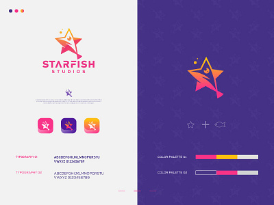 Starfish Studio Brand Logo 2d 3d app blockchain branding business agency service flat grid gloden ratio game icon identity illustration letter logo saas sass b2c sea software application desktop star starfish startup b2b product studio