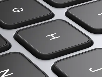 Glass Keys arnold cinema4d glass hardware key keyboard macbook product render