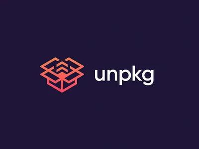 Unpackage abstract brand branding clean golden ratio grid logo mark mobile mobile app modern process tech