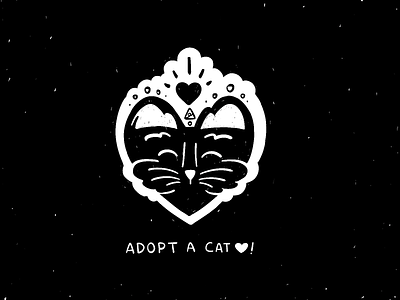 Adopt a cat! adopt black cat cat character cute heart illustration love procreate