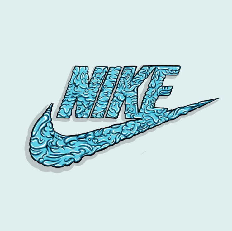 Example of Nike Logo made out of chewed gum