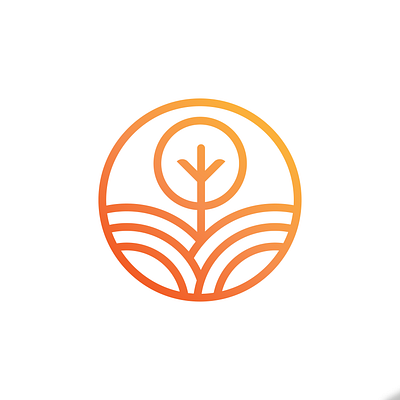 Plant Hill Logo Concept branding consultant design hills landscape lineart logo luxury nature orange tree vectors