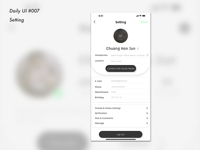 DailyUI #OO7＿Setting app app icon dailyui design setting ui