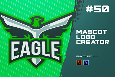 EAGLE ESPORTS LOGO CREATOR animals aves badge bird brand branding eagle esports game gaming green hawk howl illustration logo mascot sharp sport sports wind