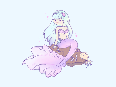 Mermay #2 clean cute cute art cute artwork cute illustration design flat illustration logo mermaid mermaids mermay ocean pastel pastels sea simple