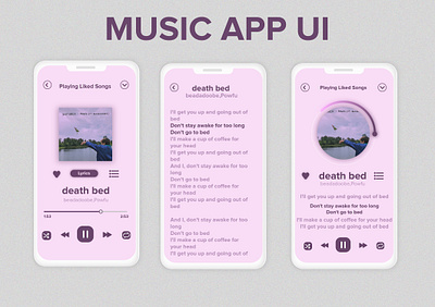 Music App UI app typography ui ui design uiux