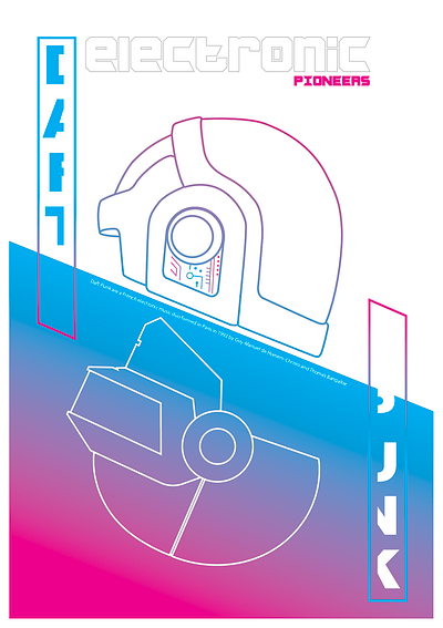 Daftpunk electronic pioneers daft punk poster typo vector