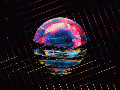 Plasma-LOGO2 3d blender crypto genesis geometry glass icon illustration light nft pass sphere transmission wantline