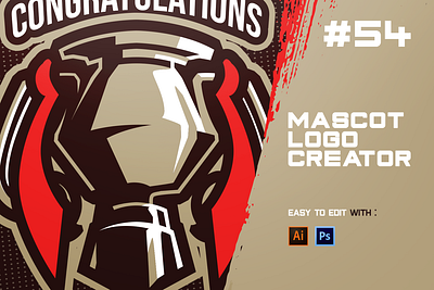 CONGRATULATIONS E SPORTS LOGO CREATOR badge brand branding champion cup esports first game gaming gold illustration logo mascot ribbon sport sports tournament trophy vector winner