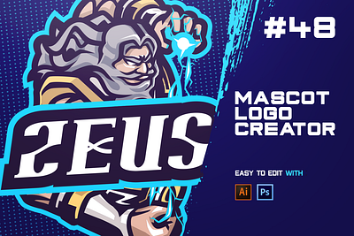 ZEUS ESPORTS LOGO CREATOR badge brand branding design e sports esports game gaming god gods illustration lightning logo mascot sport sports typography ux vector zeus