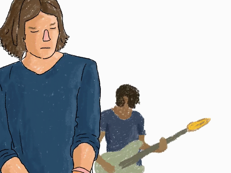 bassist - tame impala animation animation 2d band design guitar illustration micro animation microanimation pond tame impala