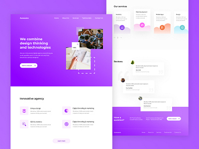 Landing for Digital Studio design digital studio design flat landing page landing page design minimal minimal design responsive design ui ux visual design web web design website website design