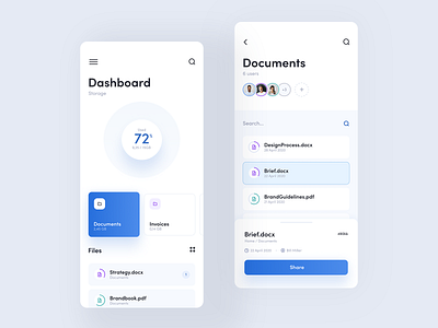 Cloud Storage android app blue clean cloud design file files ios layout manager mobile product storage ui ux visux