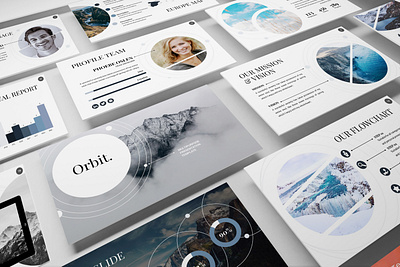 Orbit - Networking Powerpoint Template abstract business presentation clean illustration investor lookbook minimal powerpoint template presentation slides