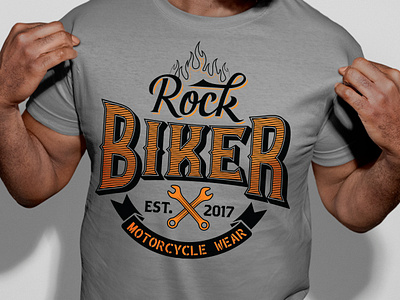 Rock Biker T-shirt Design brand calligraphy custom design hand lettering handmade lettering logotype rock tshirt typography