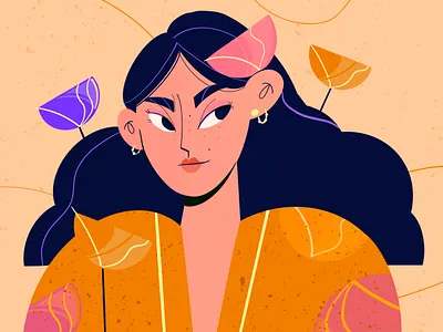 Flower Girl digital illustration digital painting dreamy flowers illustration plants procreate woman illustration woman portrait