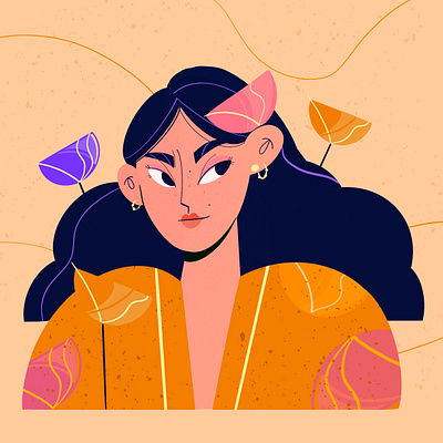 Flower Girl digital illustration digital painting dreamy flowers illustration plants procreate woman illustration woman portrait