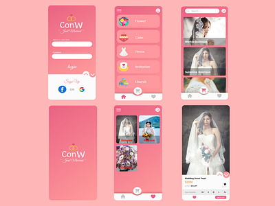 Con W (Corona Online Wedding) app branding clothes design app ecommerce app ecommerce design marriage marriage equality married ui design ux uxdesign wedding wedding card wedding invitation wedding invite